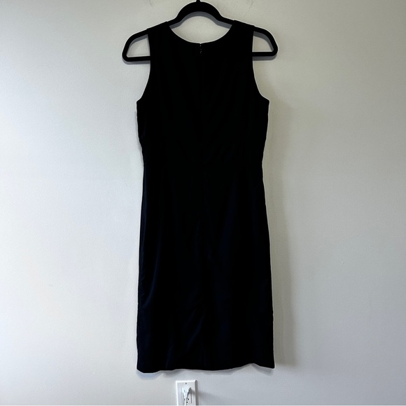 Adrienne Vilttadini Women's Size 6 Midi Dress Wool Blend LBD Lightweight - Picture 4 of 16